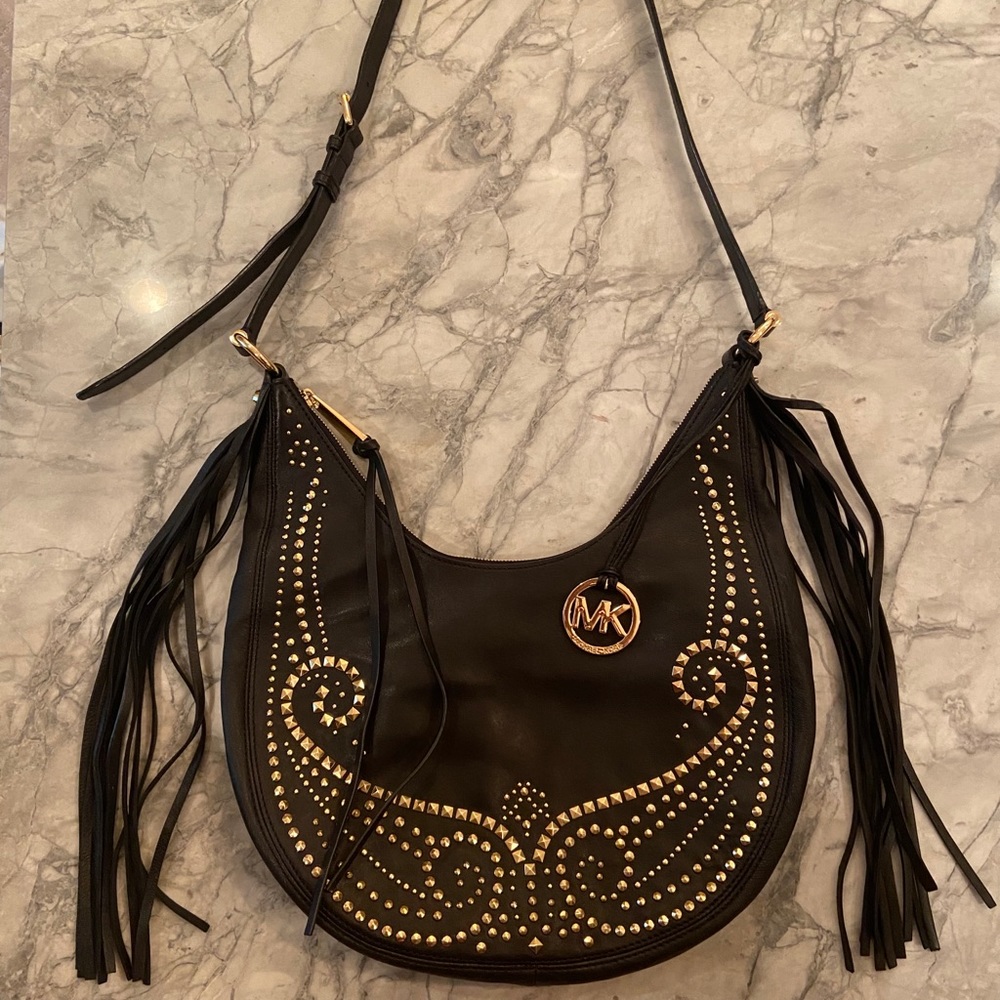 Micheal Kors Crossbody with Gold Studs